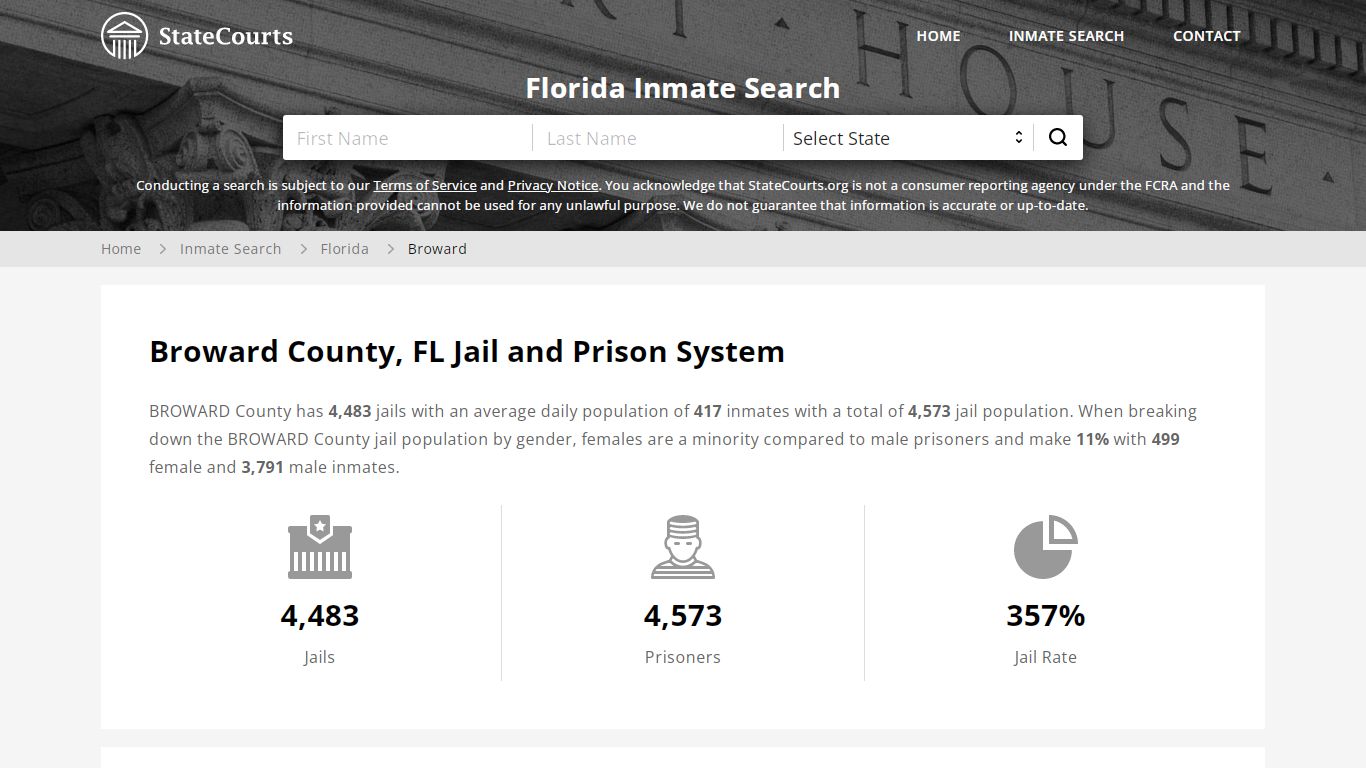 Broward County, FL Inmate Search - StateCourts