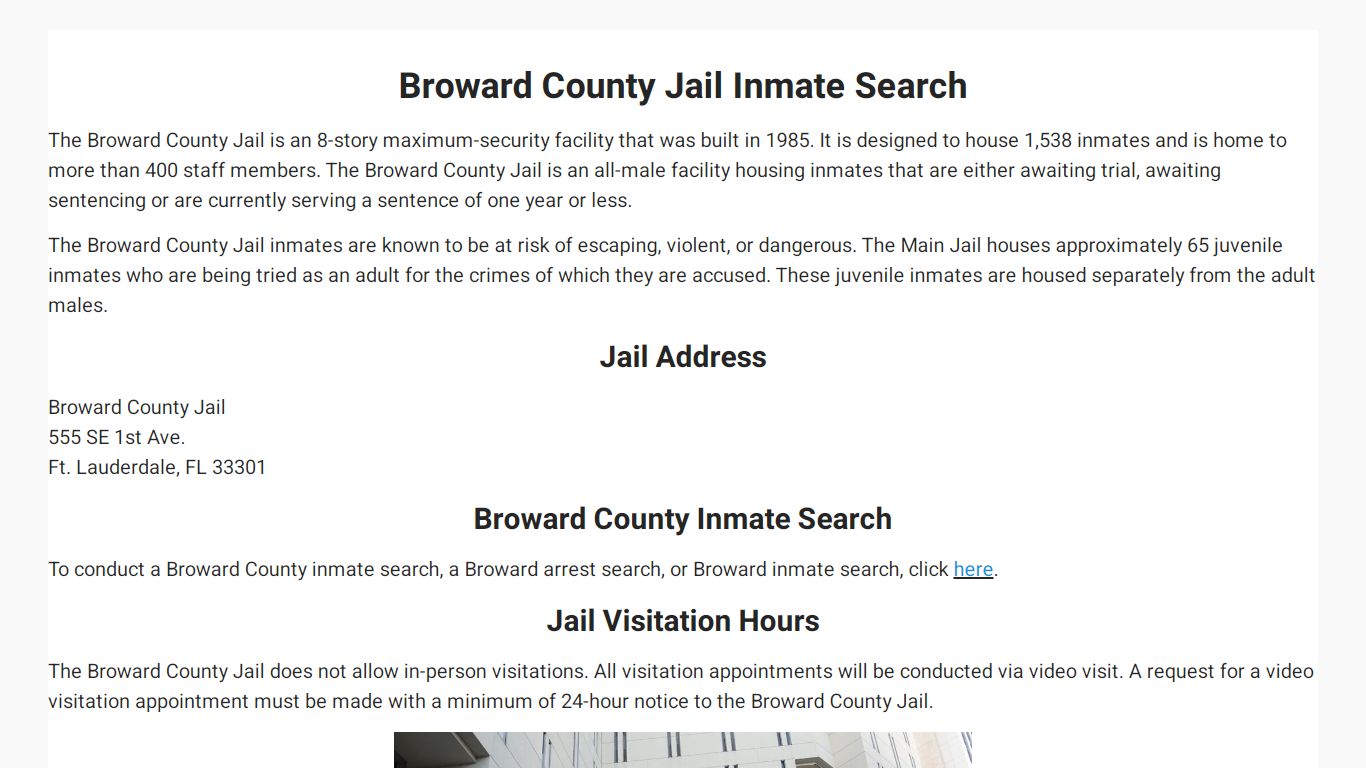 Broward County Jail Inmate Search - Florida Prison Inmate ...